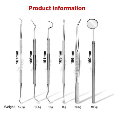Tandheelkundige gereedschappen mondspiegel tandheelkundige hygiëne kit voor het reinigen van tanden