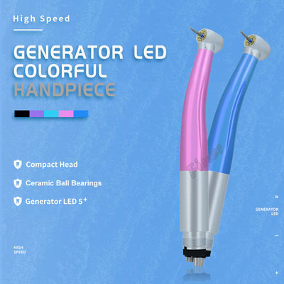 Air Turbine Dental Fiber Optic High Speed Handpiece met 5 LED lichten Dental E-Generator High Speed Handpiece